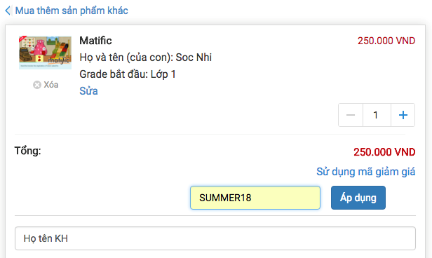 Hướng dẫn sử dụng mã giảm giá khi đặt mua sản phẩm tại ConTuHoc.com